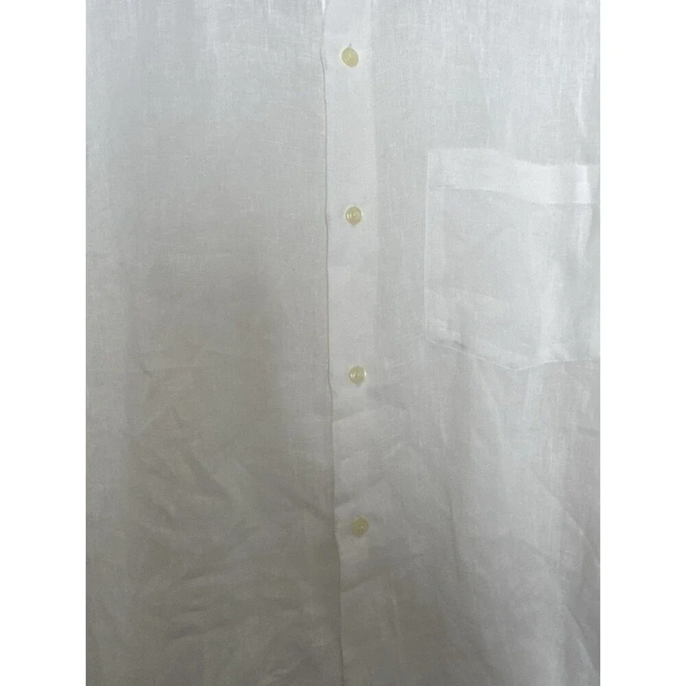 NWOT Banana Republic 100% Linen White XL Mens Shirt Long Sleeves